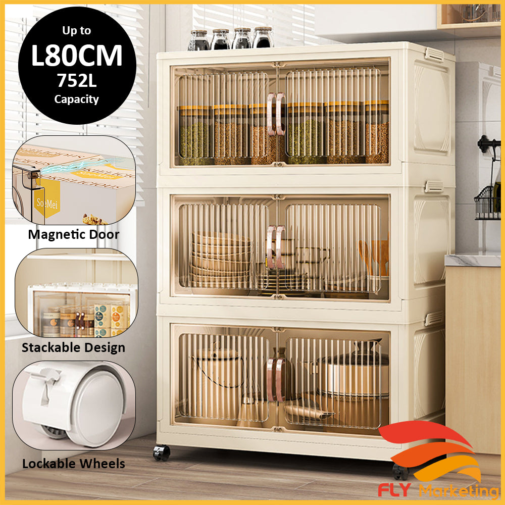 Multi-Layer Foldable Storage Cabinet