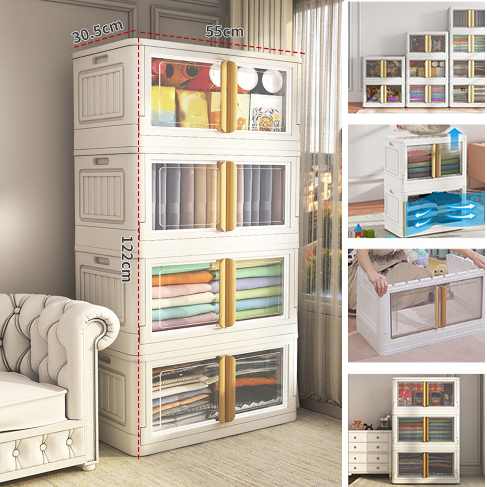 Double Door PP Plastic Storage Cabinet