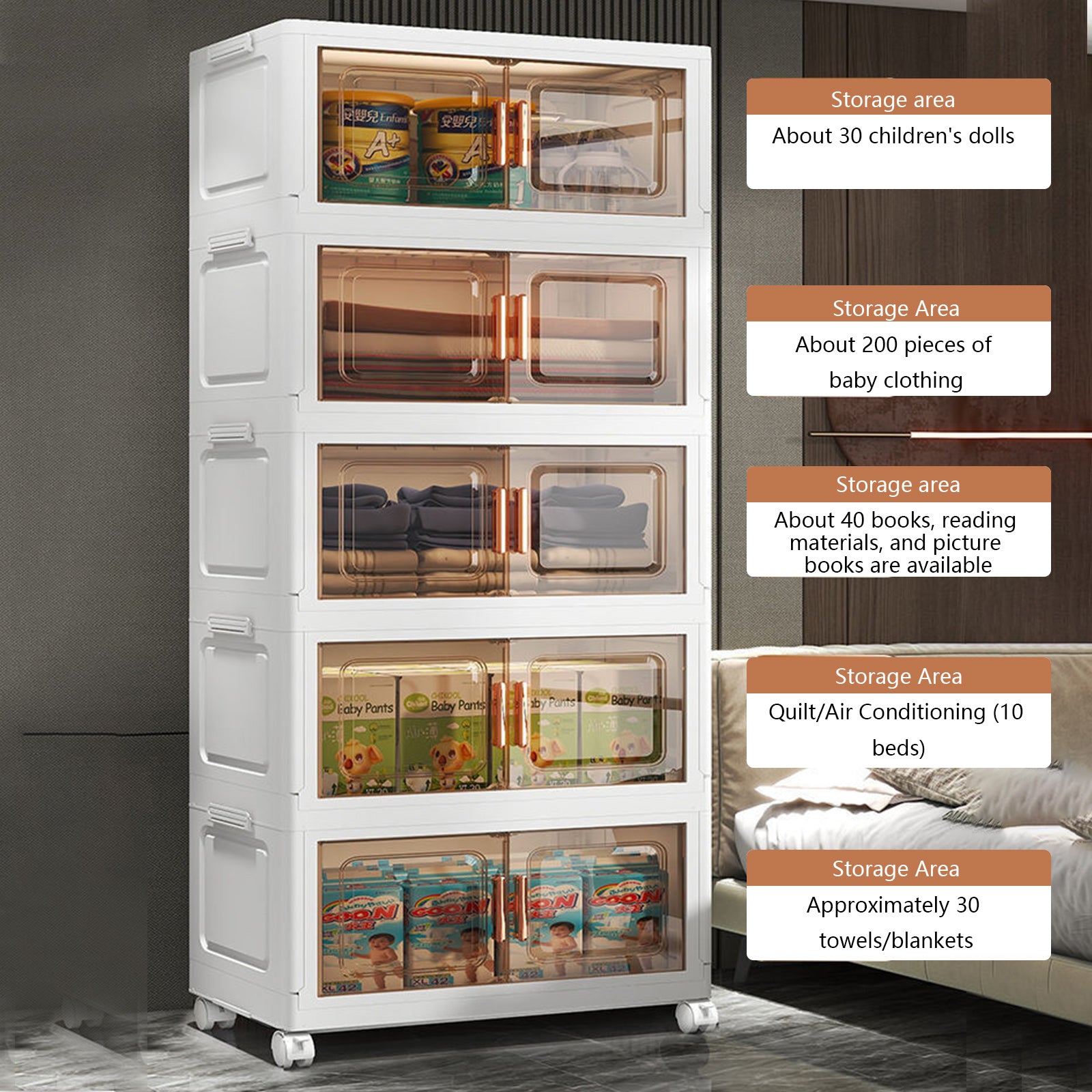 Wheeled Open Front Storage Bins