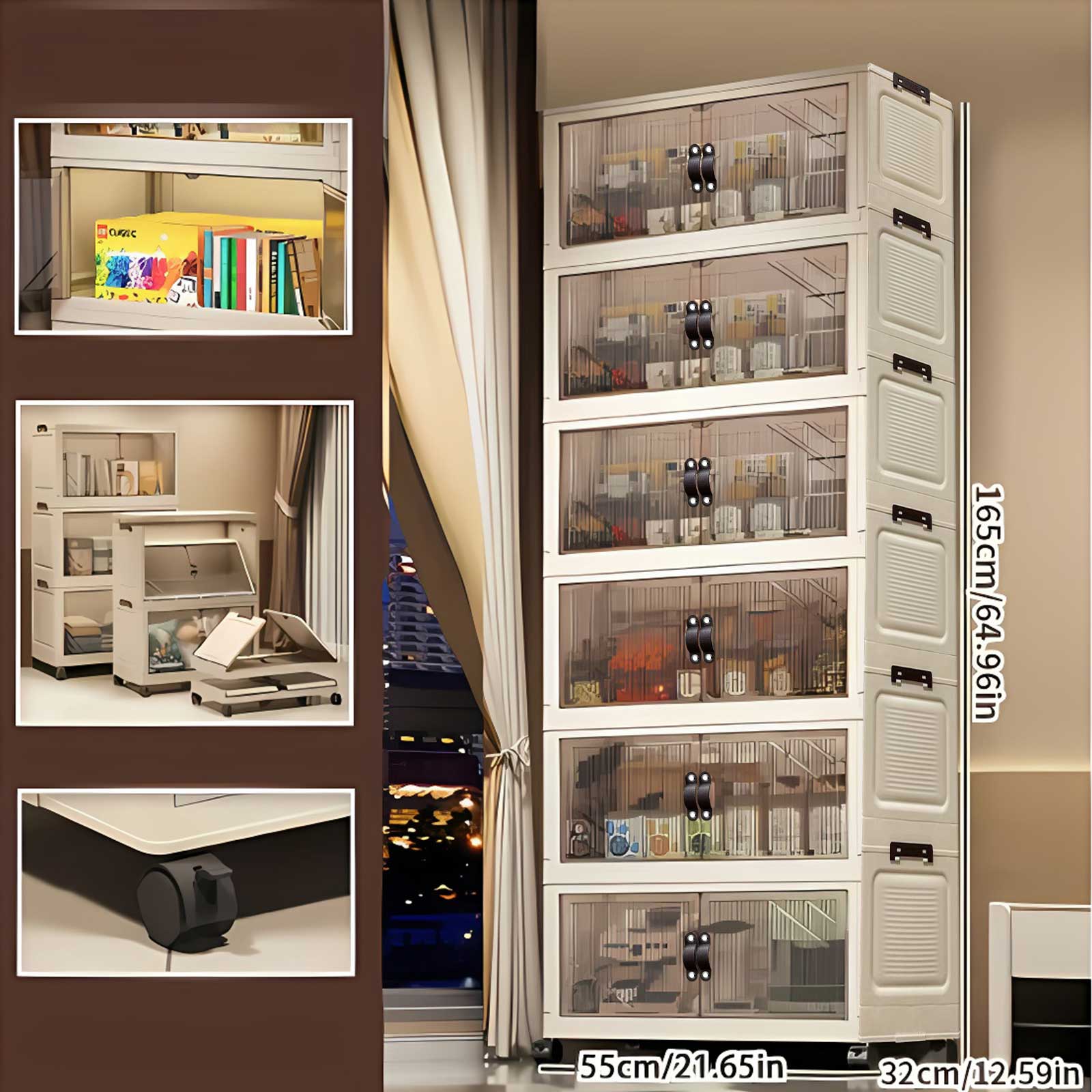 Wheeled Tiered Plastic Storage Drawers