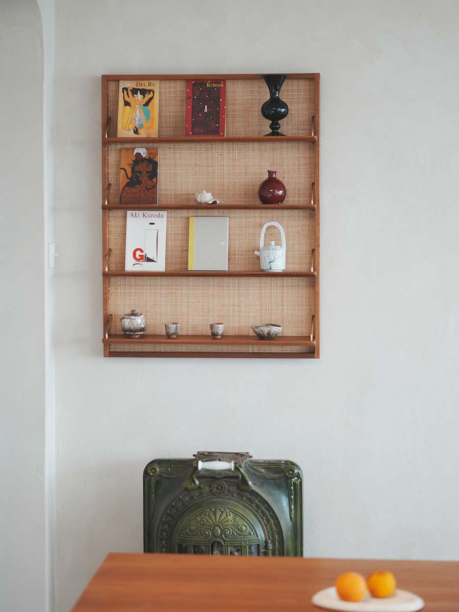 Rattan Teak Wall Shelves