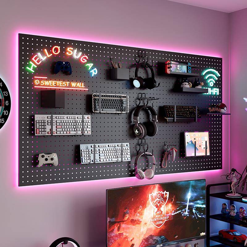 Lit Desk Wall Display Storage Shelf