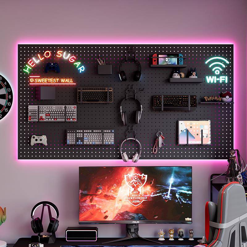 Lit Desk Wall Display Storage Shelf