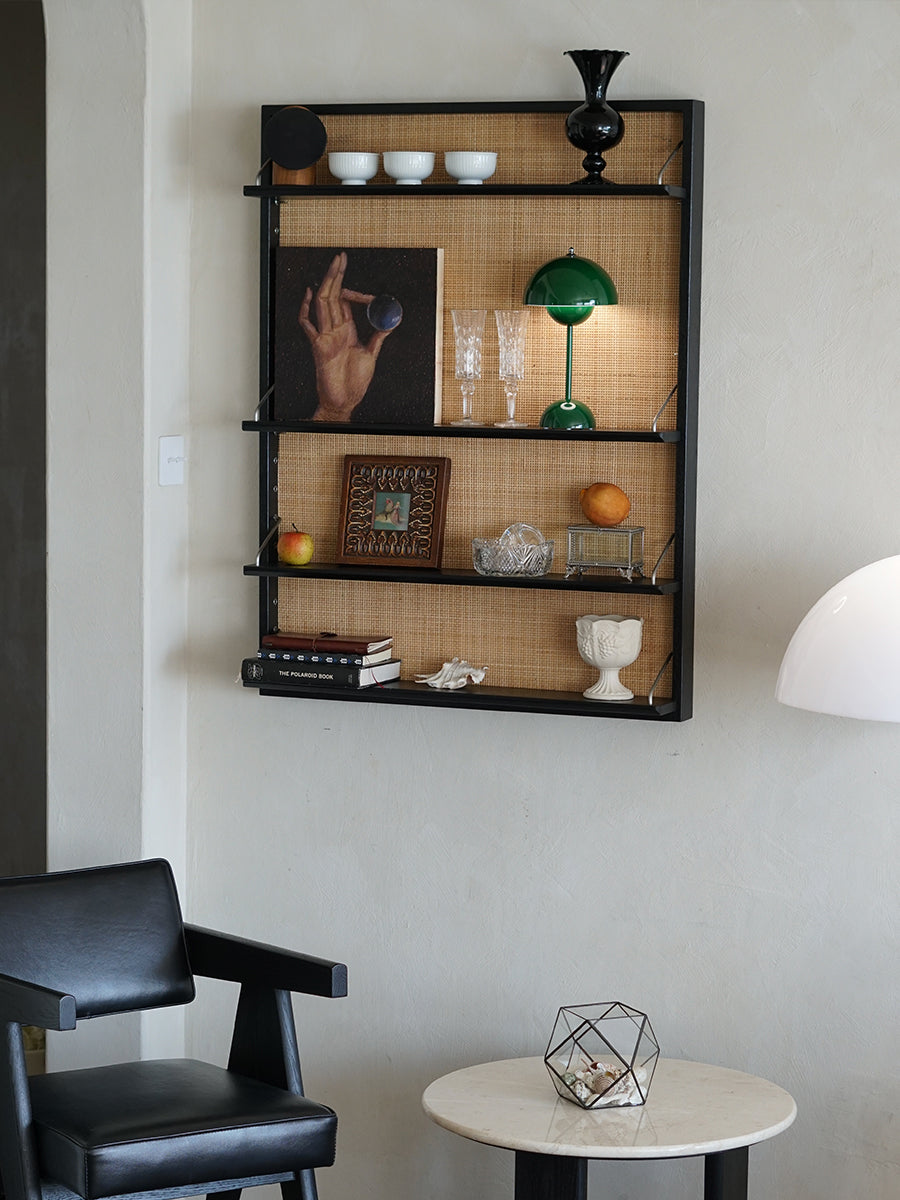 Rattan Teak Wall Shelves
