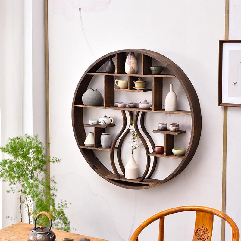 Chinese Style Round Wall Mounted Shelf