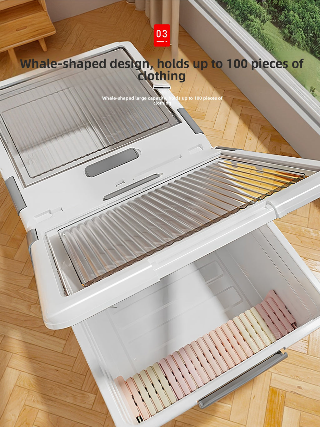 Flat Under Bed Storage Box with Wheels