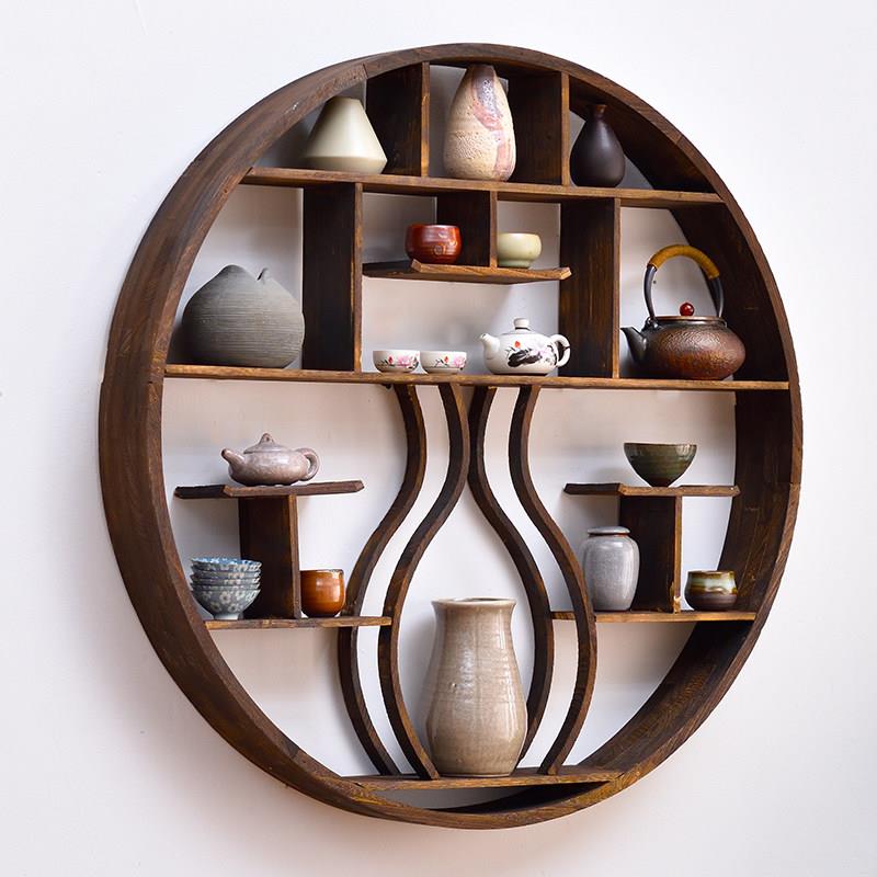 Chinese Style Round Wall Mounted Shelf
