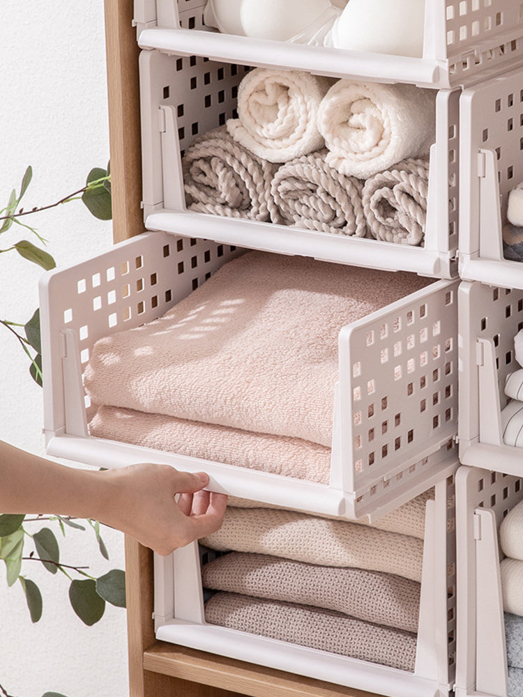 Foldable Stackable Storage Drawer Box