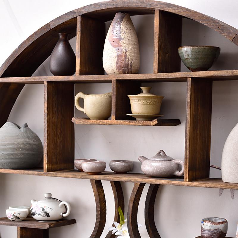 Chinese Style Round Wall Mounted Shelf