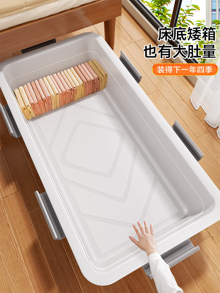 Large Capacity Plastic Wheeled Under Bed Storage Box