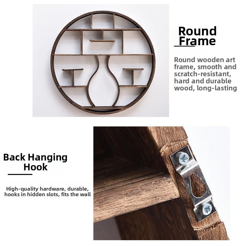Chinese Style Round Wall Mounted Shelf