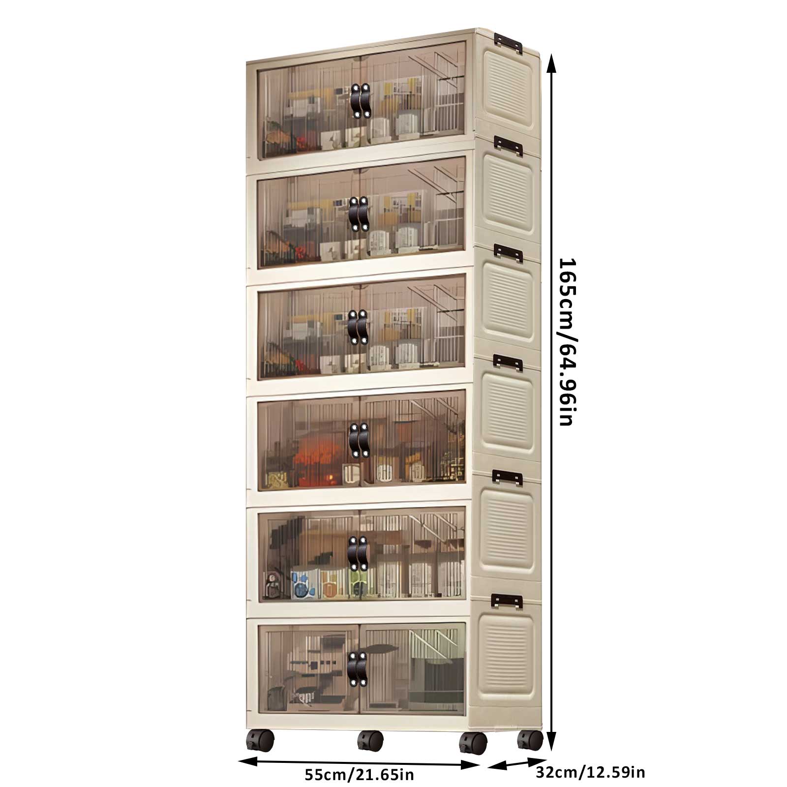 Wheeled Tiered Plastic Storage Drawers