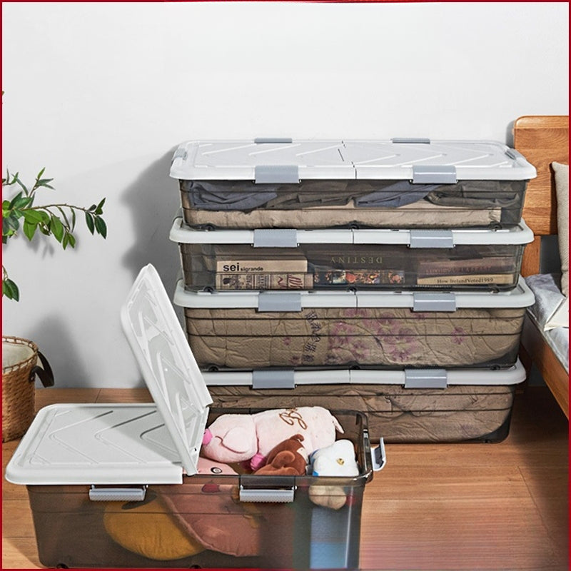 Wheeled Lidded Under Bed Storage Box