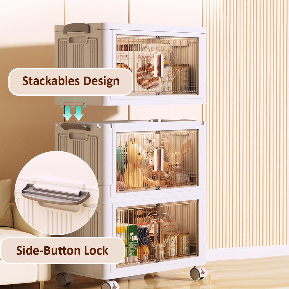 Dual Foldable Kitchen Storage Cabinet