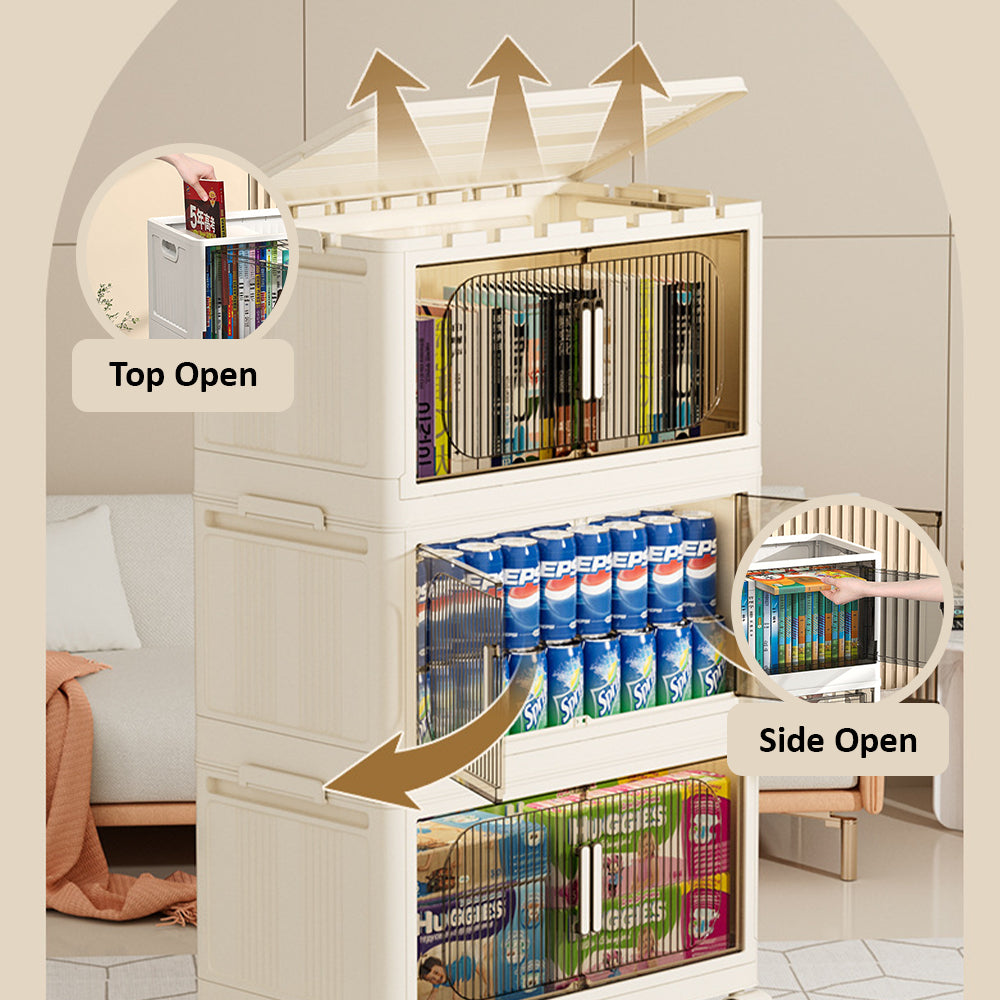 Dual Foldable Kitchen Storage Cabinet